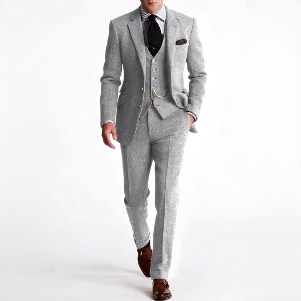 Herrenanzug Felix – Tweed Dreiteiler klassisch elegant