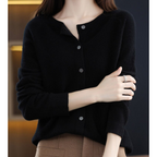 Cárdigan mujer lana merino y cachemira cuello redondo - vista 6