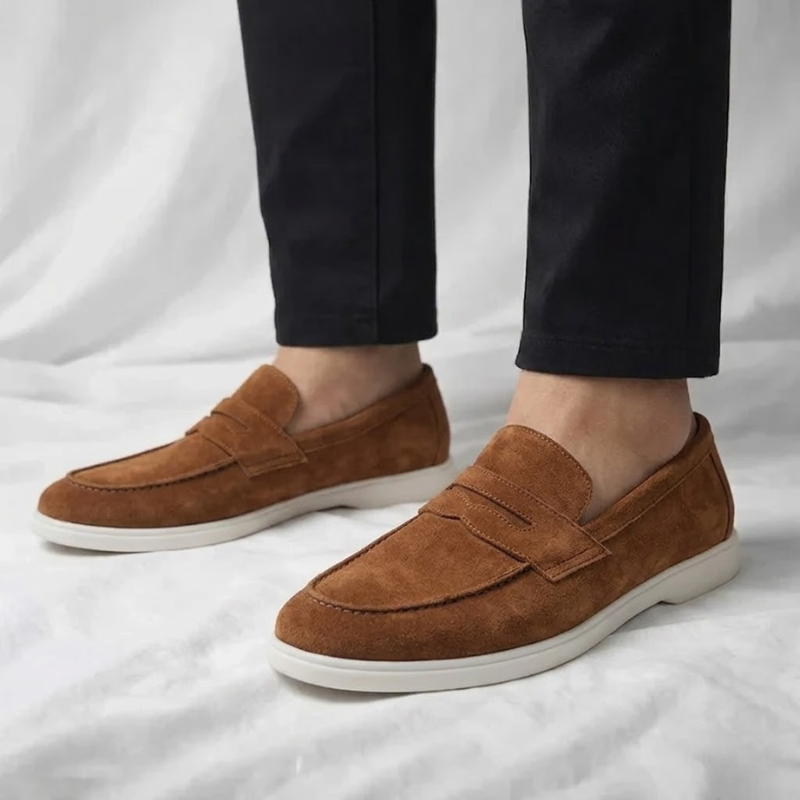 Herren Loafer Felix – Wildleder, Penny-Detail, Komfortabel