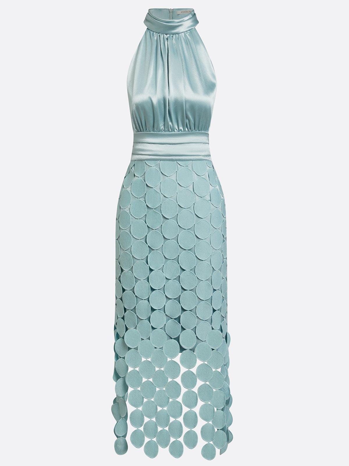 Damen Midikleid Clara – Hochzeitskleid mit Spitze & Stehkragen