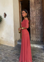 Damen Tüllkleid Rosa – Elastischer Schnitt, fließend