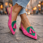 Damen Sandalen Lea – Flach mit Quasten, Wildleder