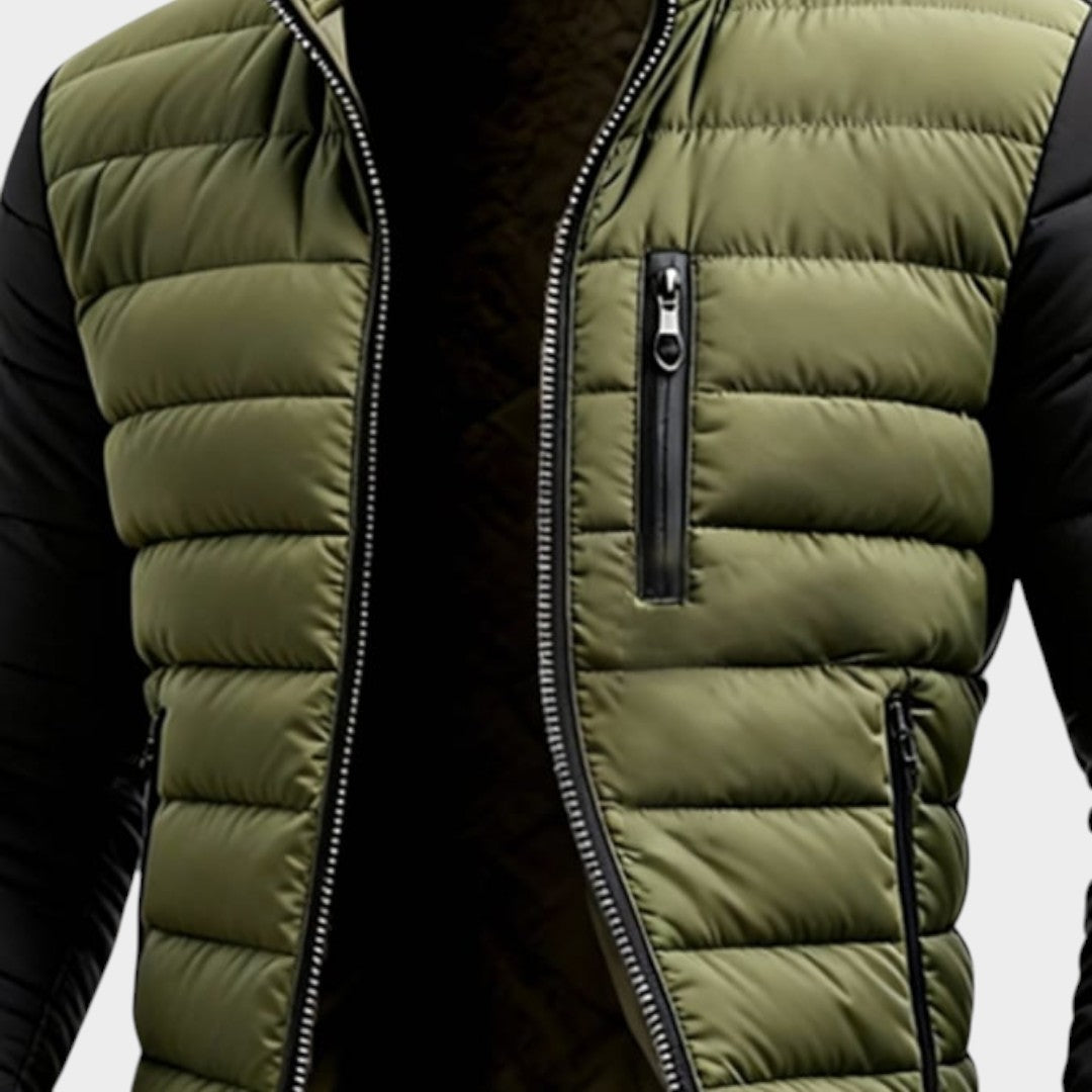 Herren Steppjacke Paul – Moderner Look, Kontrastärmel, winddicht