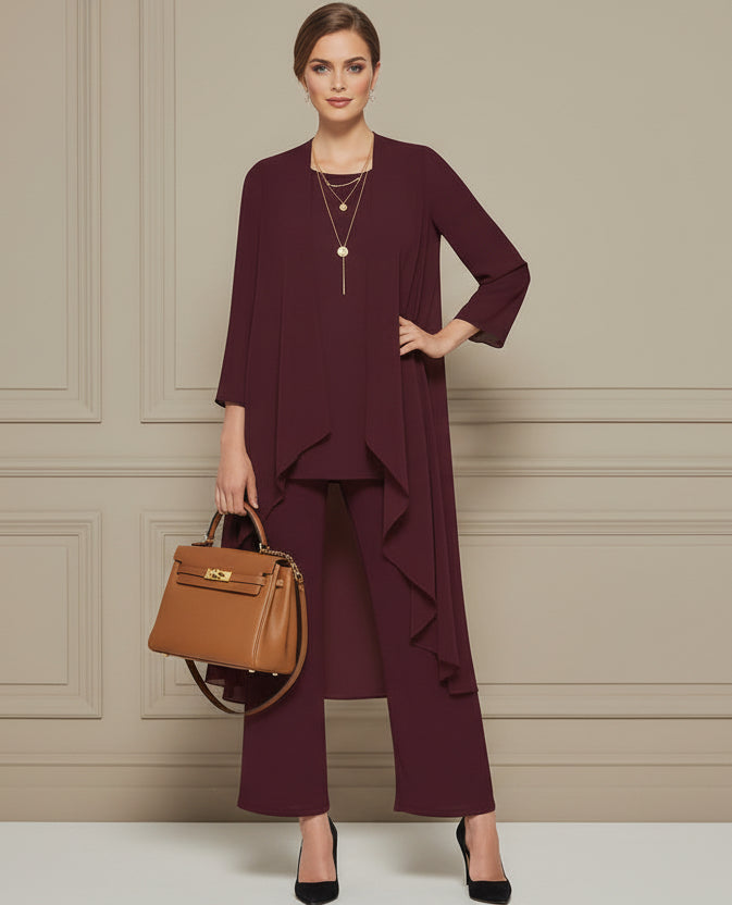 Damen 3er Set Gina – Cardigan, Shirt & Hose, vielseitig