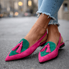 Damen Sandalen Lea – Flach mit Quasten, Wildleder