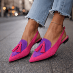 Damen Sandalen Lea – Flach mit Quasten, Wildleder