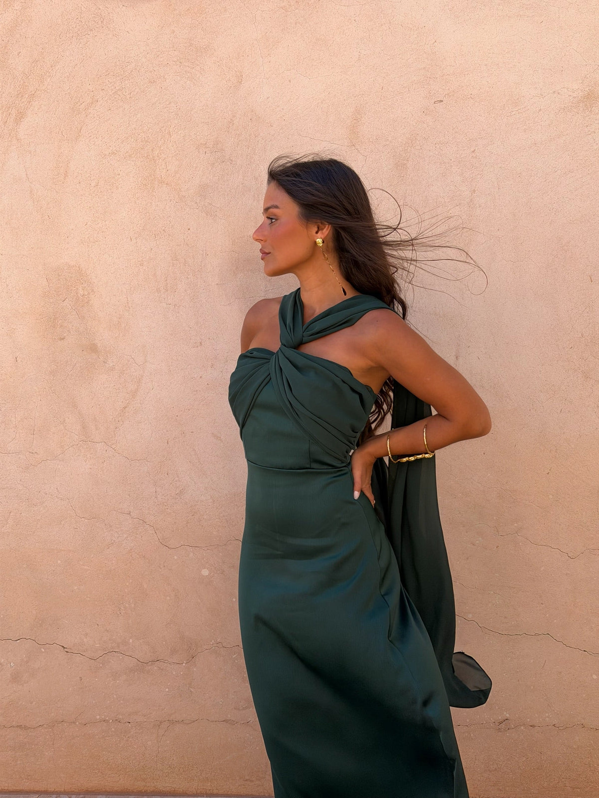 Damen Abendkleid Grün – Elegant mit Ausschnitt, für Hochzeitsgäste