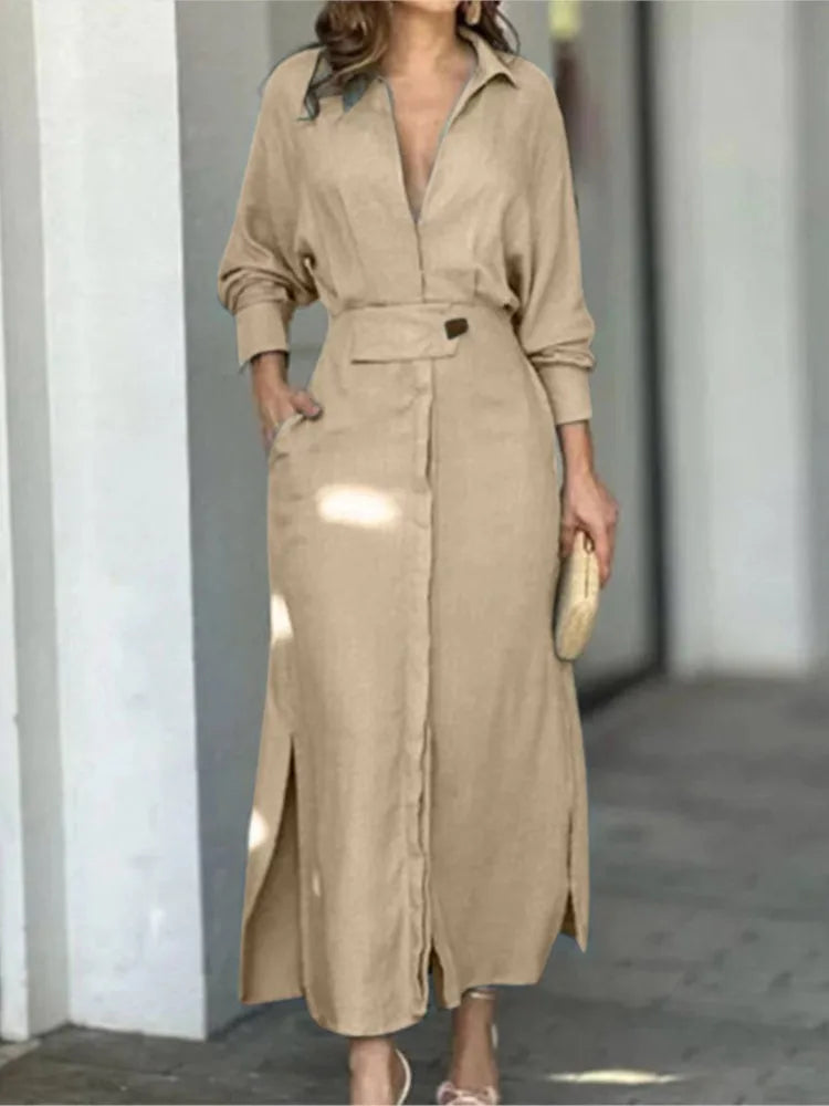 Damen Hemdblusenkleid Lina – Elegant zeitlos