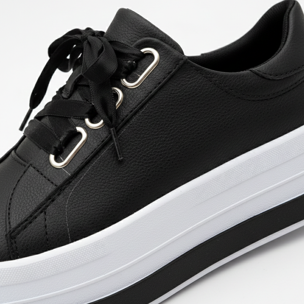 Damen Plateau-Sneaker Lena – Schnürung mit Metallösen, hohe Sohle