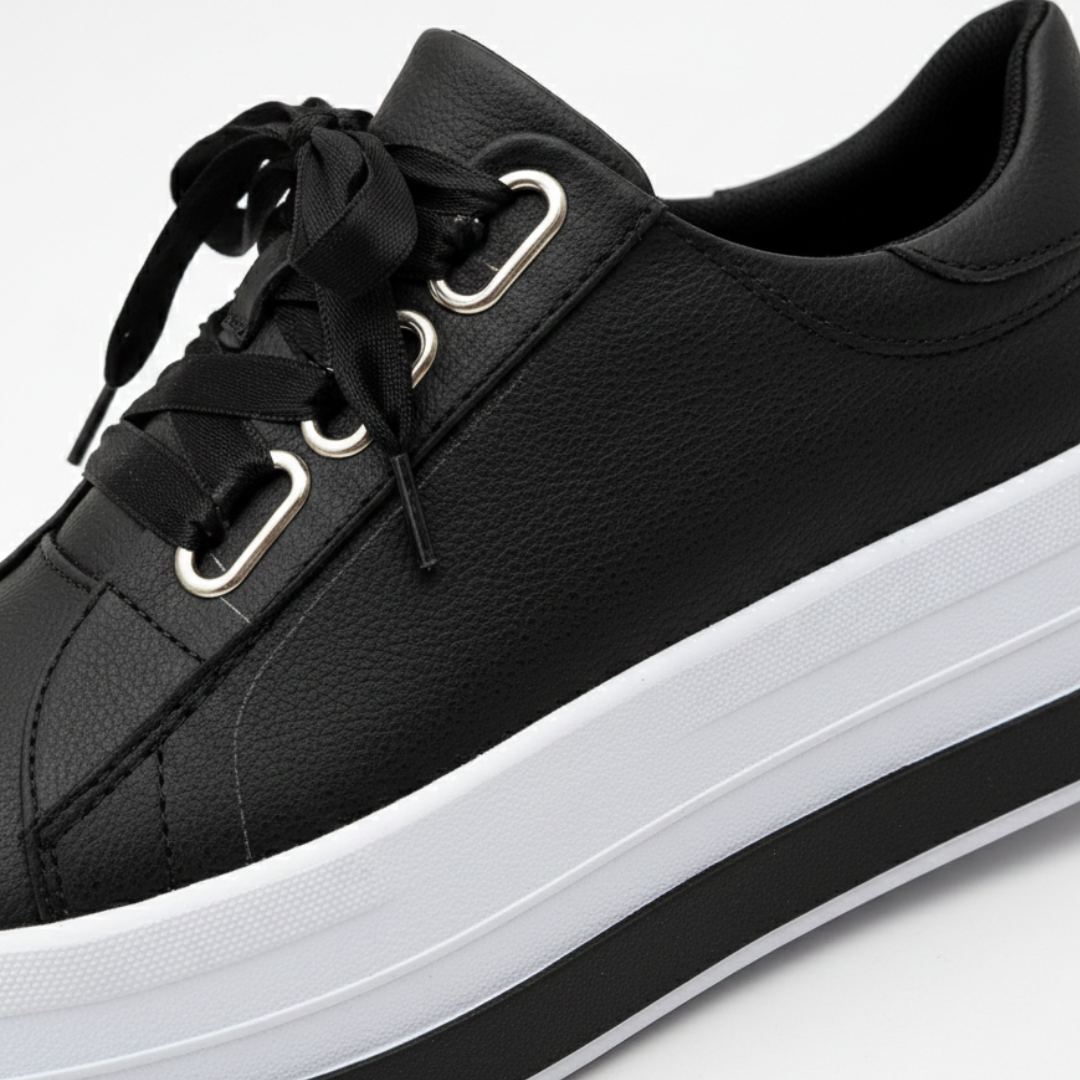 Damen Plateau-Sneaker Lena – Schnürung mit Metallösen, hohe Sohle