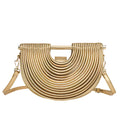 Damen Abendtasche Sophie – Halbmond-Form, Metallrippen, elegant