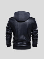 Herrenjacke Felix – Kunstleder, abnehmbare Kapuze, Slim Fit
