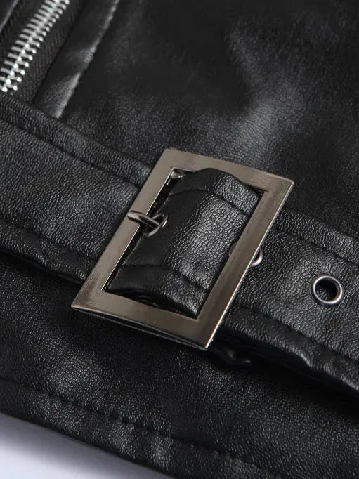 Damenleder-Jacke Lena – Biker Style, Reißverschlüsse, klassisch