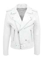 Damenleder-Jacke Lena – Biker Style, Reißverschlüsse, klassisch
