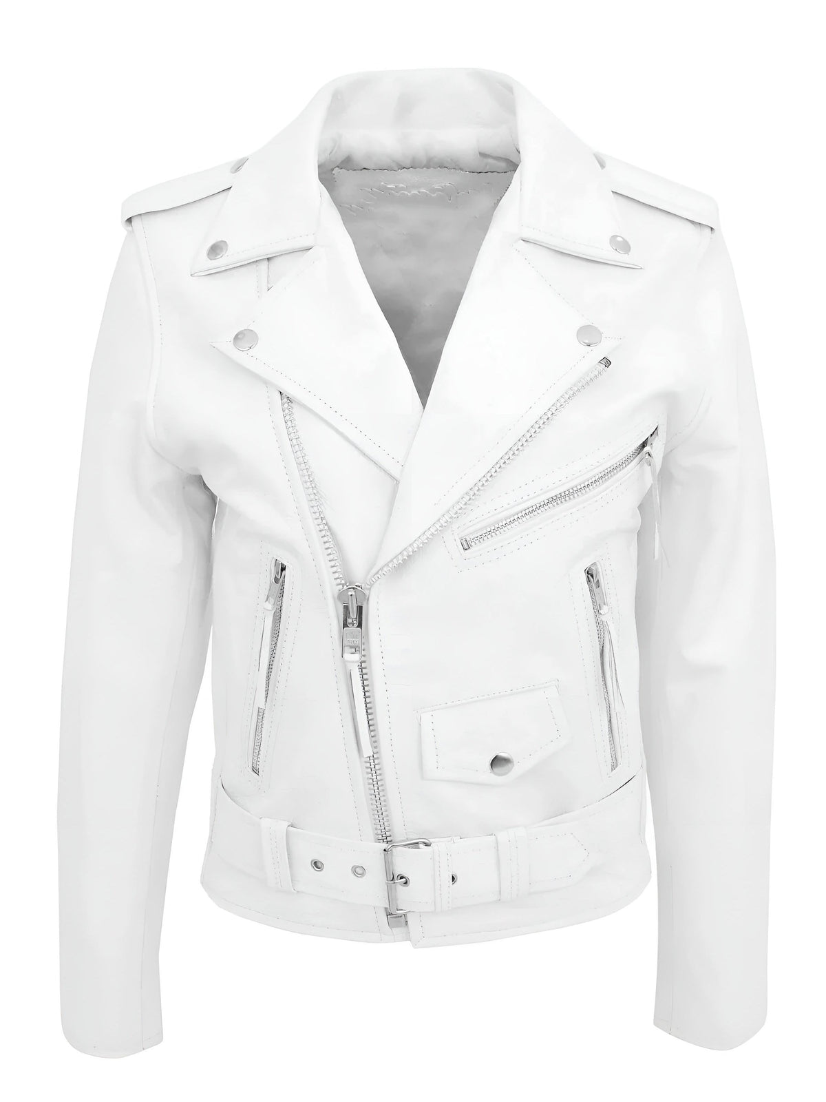 Damenleder-Jacke Lena – Biker Style, Reißverschlüsse, klassisch