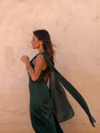 Damen Abendkleid Grün – Elegant mit Ausschnitt, für Hochzeitsgäste