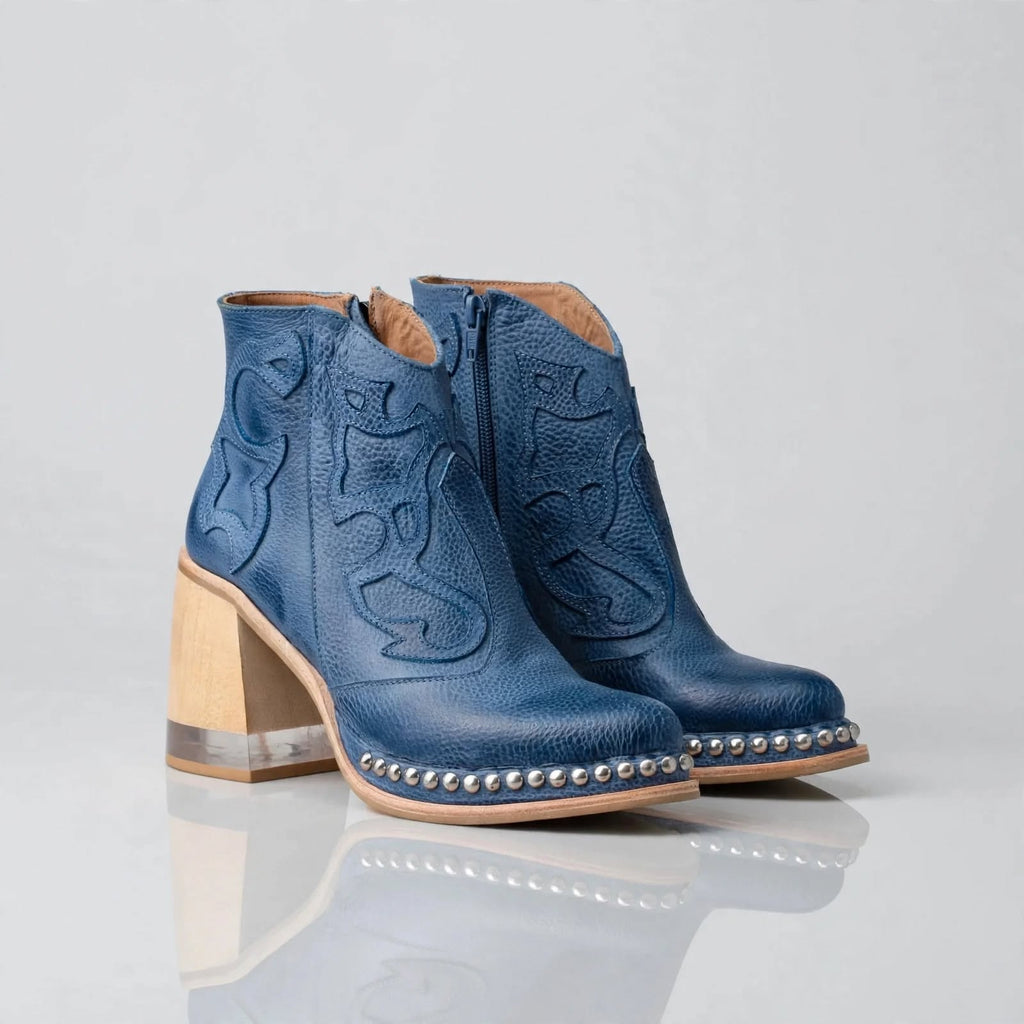 Damen Western-Stiefel Sophia – Transparenter Absatz, handgesticktes Design