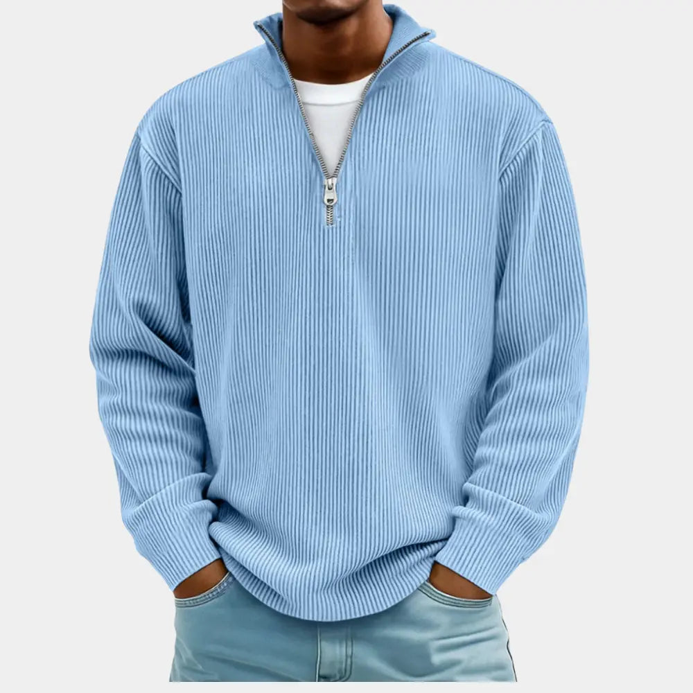 Herren Pullover Jonas – Halbreißverschluss, strukturiert elegant