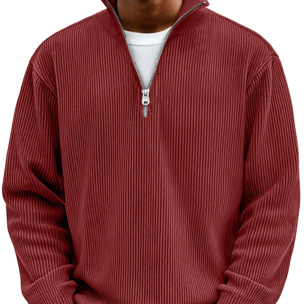 Herren Pullover Jonas – Halbreißverschluss, strukturiert elegant