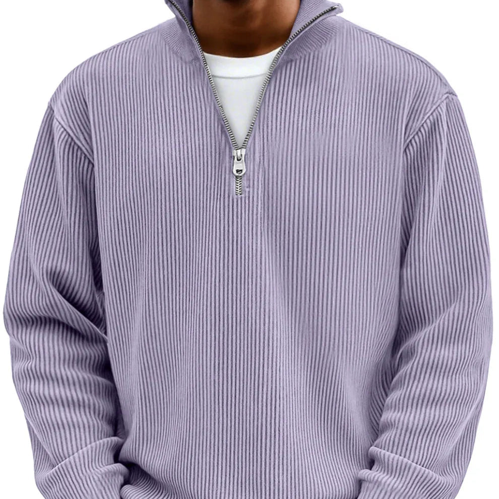 Herren Pullover Jonas – Halbreißverschluss, strukturiert elegant