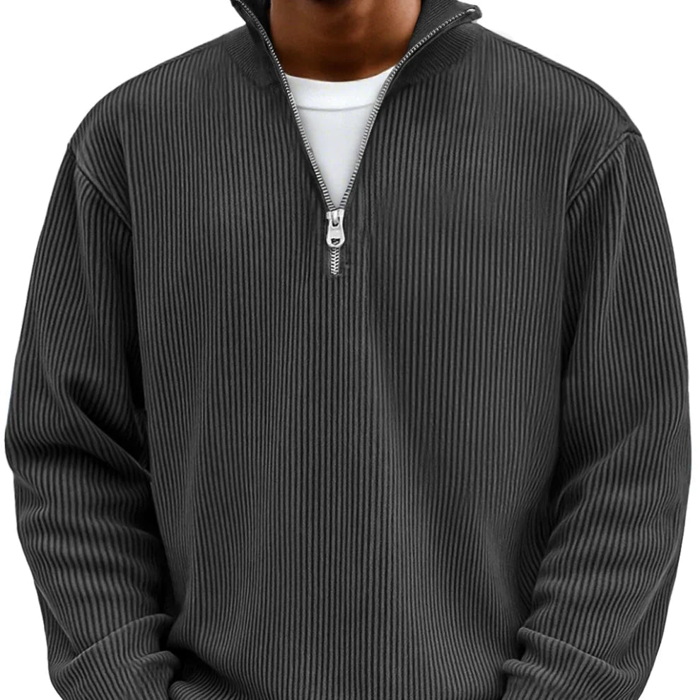 Herren Pullover Jonas – Halbreißverschluss, strukturiert elegant