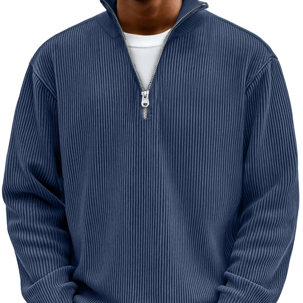 Herren Pullover Jonas – Halbreißverschluss, strukturiert elegant