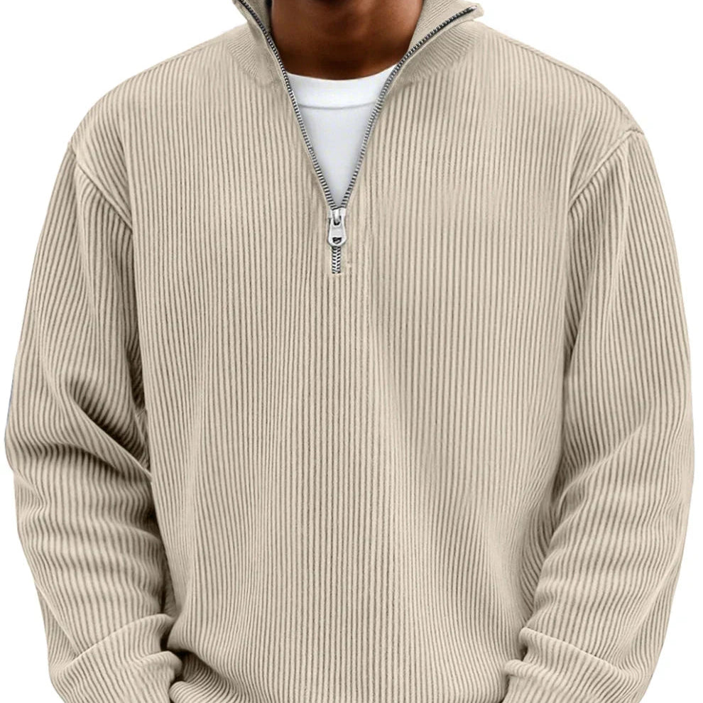 Herren Pullover Jonas – Halbreißverschluss, strukturiert elegant
