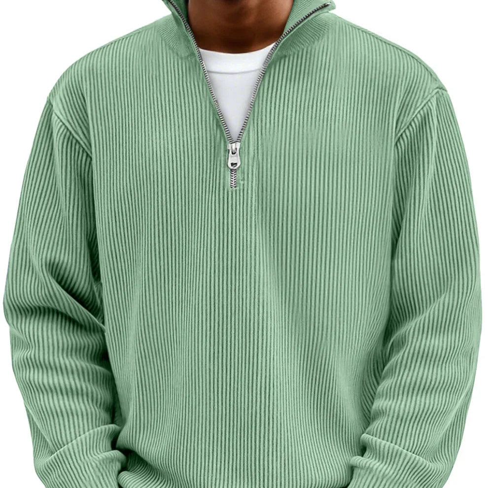 Herren Pullover Jonas – Halbreißverschluss, strukturiert elegant