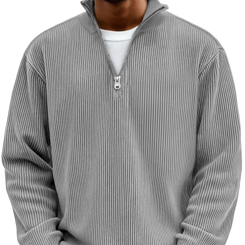 Herren Pullover Jonas – Halbreißverschluss, strukturiert elegant