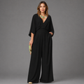 Damen Jumpsuit Milena – Sommerlook, V-Ausschnitt, Weithose