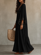 Damen Ibiza-Maxikleid Brisa – Häkelstoff, Weiß, Boho-Stil