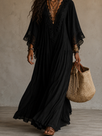 Damen Ibiza-Maxikleid Brisa – Häkelstoff, Weiß, Boho-Stil