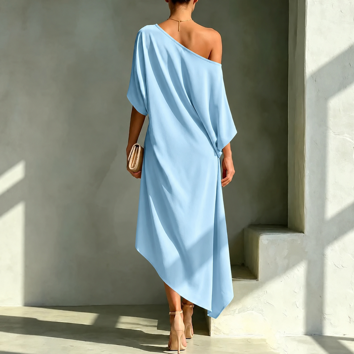 Damen Asymmetrisches Kleid Camila – Fließender Schnitt elegant