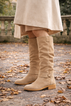 Damen Stiefel Luna – Wildlederoptik, warm, elegant