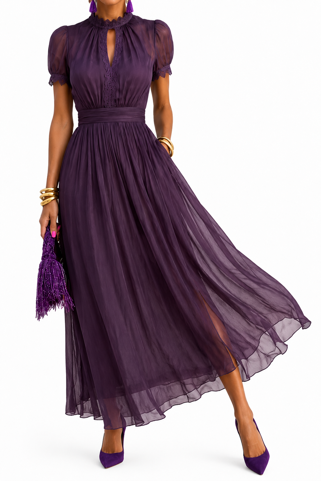 Damen Langes Chiffonkleid Sophia – Elegant, komfortabel