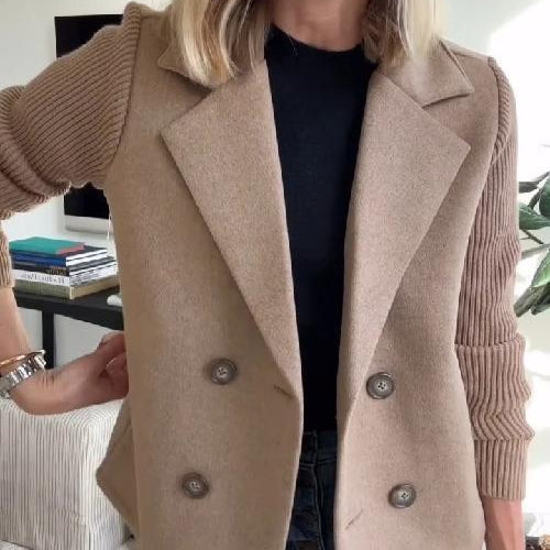 Damen Strickblazer Greta – Tailliert, Kragen mit Kerbe