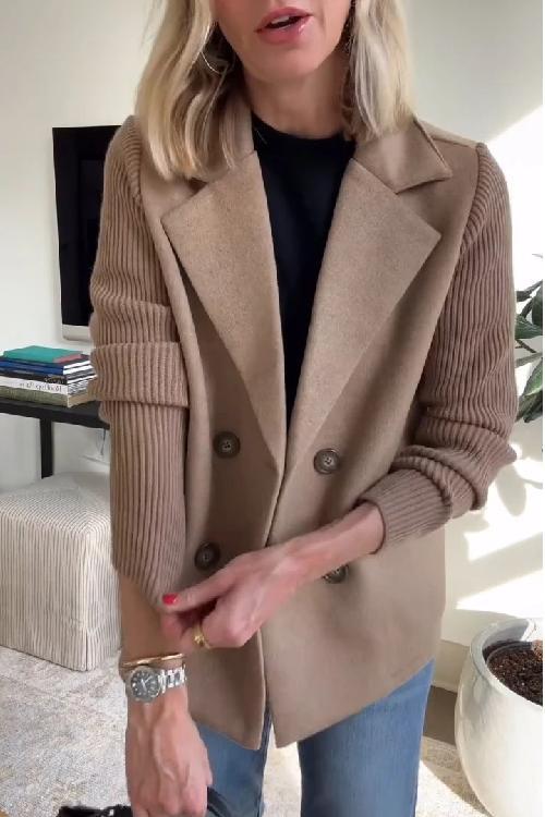 Damen Strickblazer Greta – Tailliert, Kragen mit Kerbe