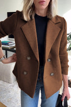 Damen Strickblazer Greta – Tailliert, Kragen mit Kerbe