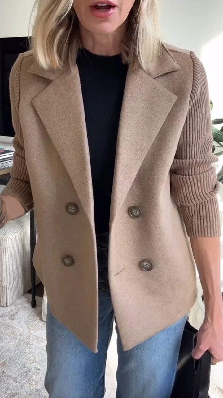 Damen Strickblazer Greta – Tailliert, Kragen mit Kerbe