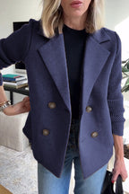 Damen Strickblazer Greta – Tailliert, Kragen mit Kerbe