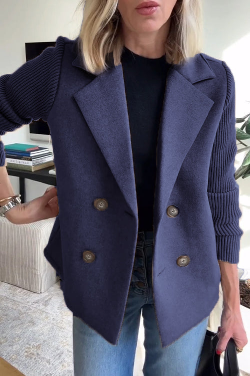 Damen Strickblazer Greta – Tailliert, Kragen mit Kerbe