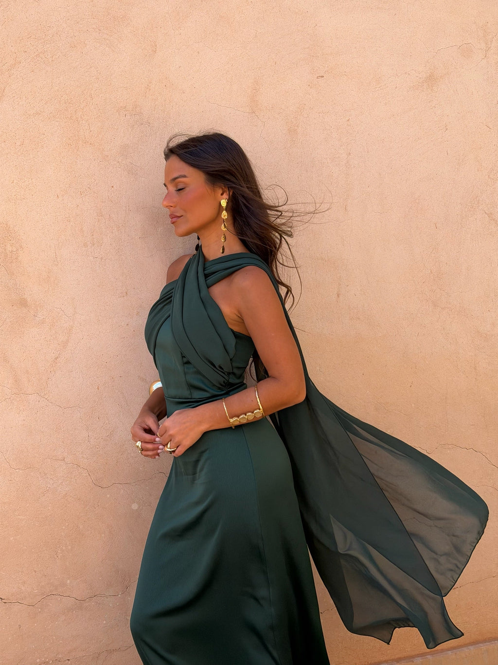 Damen Abendkleid Grün – Elegant mit Ausschnitt, für Hochzeitsgäste