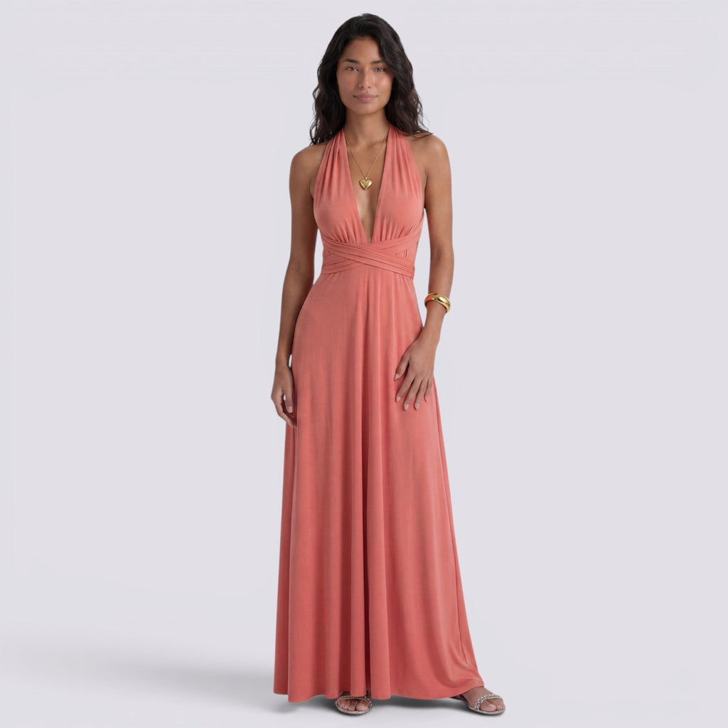Damen Maxikleid Lina – Wickeldesign, vielseitig bindbar, für Hochzeiten