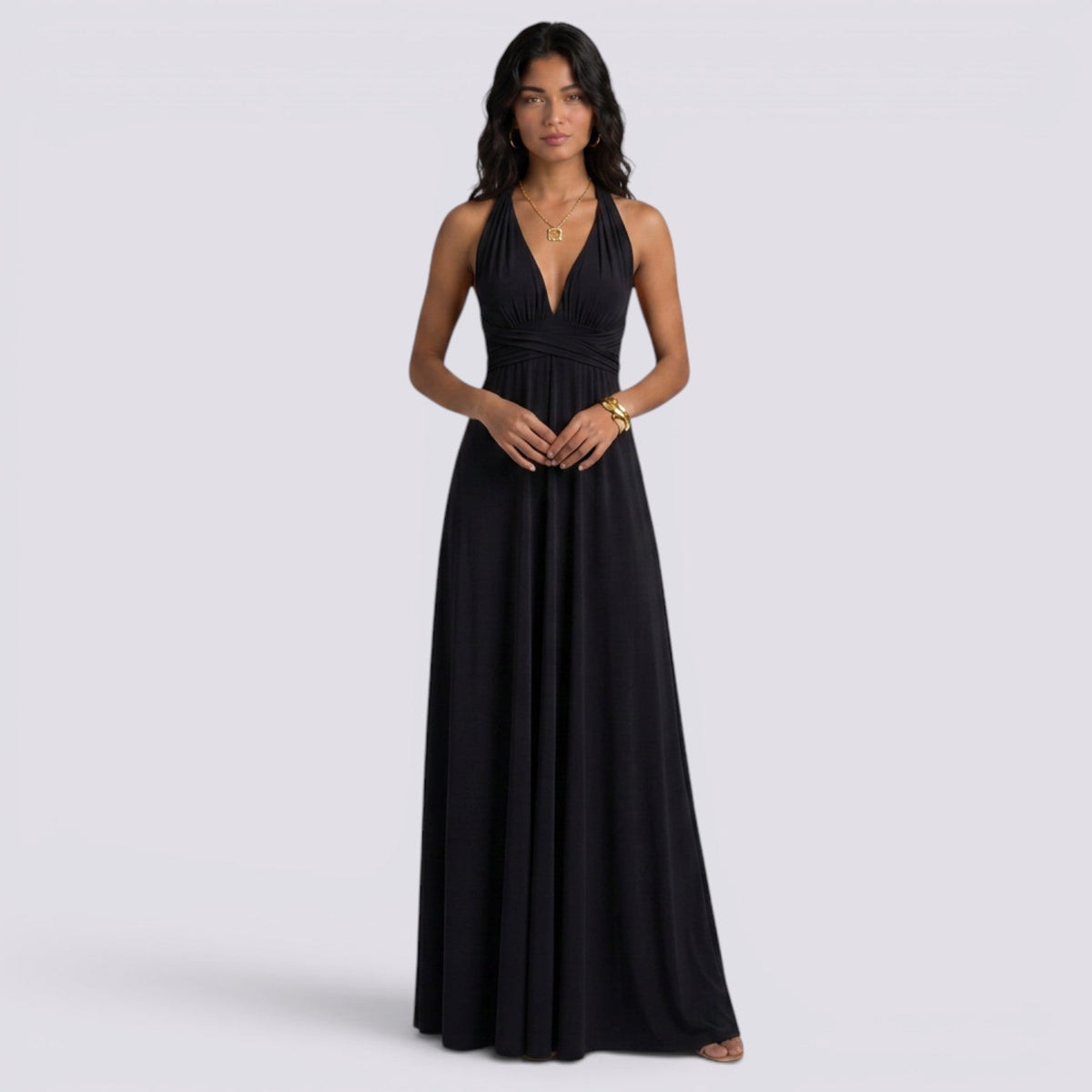Damen Maxikleid Lina – Wickeldesign, vielseitig bindbar, für Hochzeiten