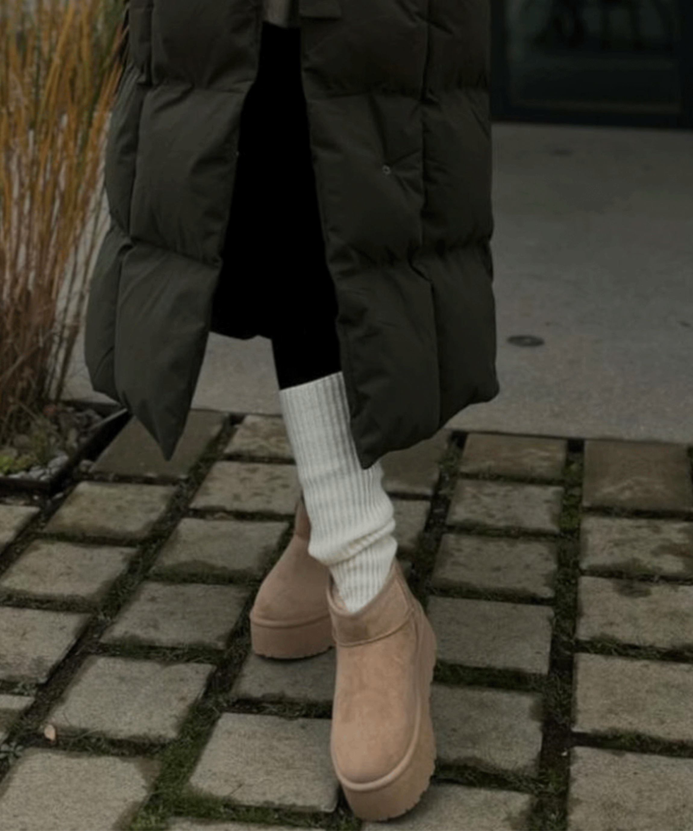 Damen Stiefel Plattform Greta – Kamelfarben, Gefüttert