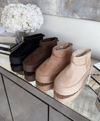 Damen Stiefel Plattform Greta – Kamelfarben, Gefüttert