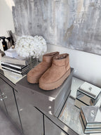 Damen Stiefel Plattform Greta – Kamelfarben, Gefüttert
