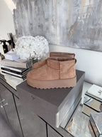 Damen Stiefel Plattform Greta – Kamelfarben, Gefüttert