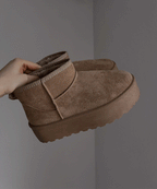 Damen Stiefel Plattform Greta – Kamelfarben, Gefüttert