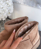 Damen Stiefel Plattform Greta – Kamelfarben, Gefüttert